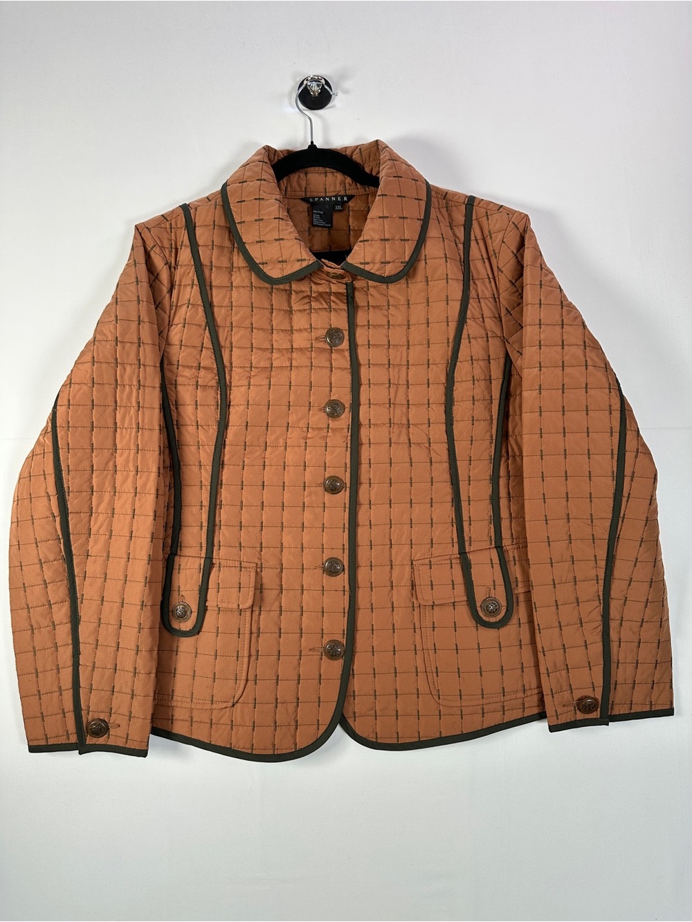 Spanner Mocha Brown Equestrian Quilted-Look Jacket Size XXL